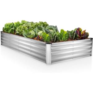 image:imagePlant amp Plot Galvanized Raised Garden Beds Outdoor  841 ft Planter Raised Beds for Gardening Vegetables Flowers  Large Metal Garden Box  Patented ToolFree Design Dark GraySilver