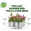 image:imagePlant amp Plot Galvanized Raised Garden Beds Outdoor  331 ft Planter Raised Beds for Gardening Vegetables Flowers  Large Metal Garden Box Red  Patented ToolFree DesignSilver