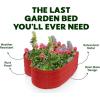 image:imagePlant amp Plot Galvanized Raised Garden Beds Outdoor  Planter Raised Beds for Gardening Vegetables Flowers  Large Metal Garden Box Lavender  ToolFree AssemblyRed