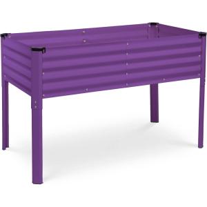 image:imageGalvanized Raised Garden Beds Outdoor with Legs  482431in Elevated Planter Box for Vegetables Flowers Purple  Large Metal Garden Bed for Backyard Patio GardeningPurple