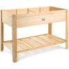 image:imageWooden Raised Garden Bed with Legs for Outdoor  482433in Elevated Planter Box for Gardening Vegetables Flowers  Large Wood Raised Beds with Storage Shelf for Backyard Patio